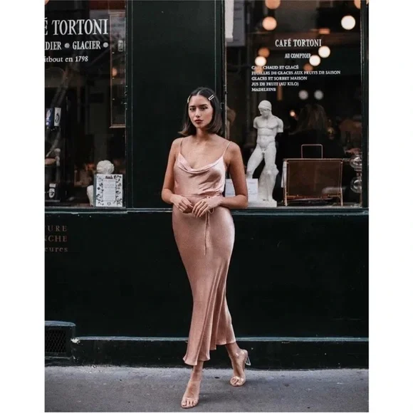 chinese dress ladies Rent Shona Joy La Lune Bias Cowl Maxi Dress main image 0